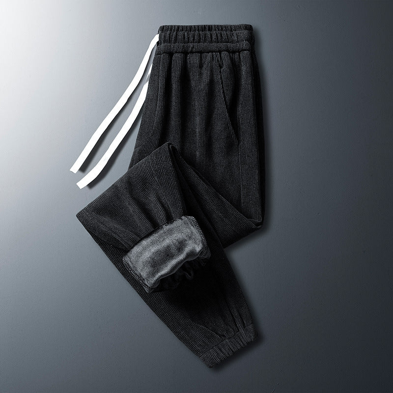 Men's Corduroy Plush Sanitary Pants - Warm & Comfortable Winter Wear