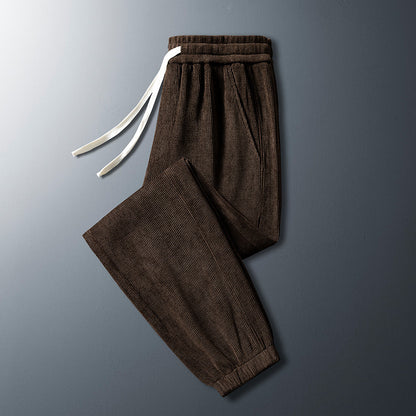 Men's Corduroy Plush Sanitary Pants - Warm & Comfortable Winter Wear