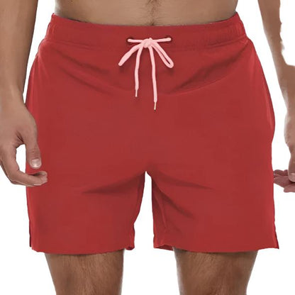 Casual Solid Color Waterproof Beach Shorts - Simple and Stylish Swimwear