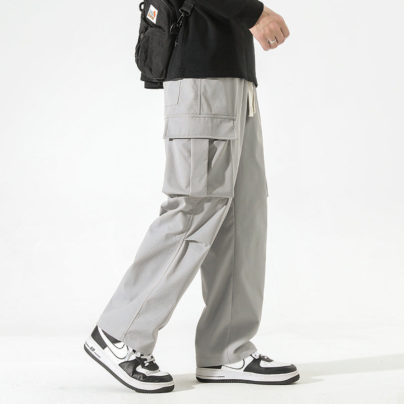 Men's Straight Multi-Pocket Casual Pants - Comfortable Everyday Wear