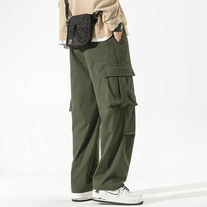 Men's Straight Multi-Pocket Casual Pants - Comfortable Everyday Wear