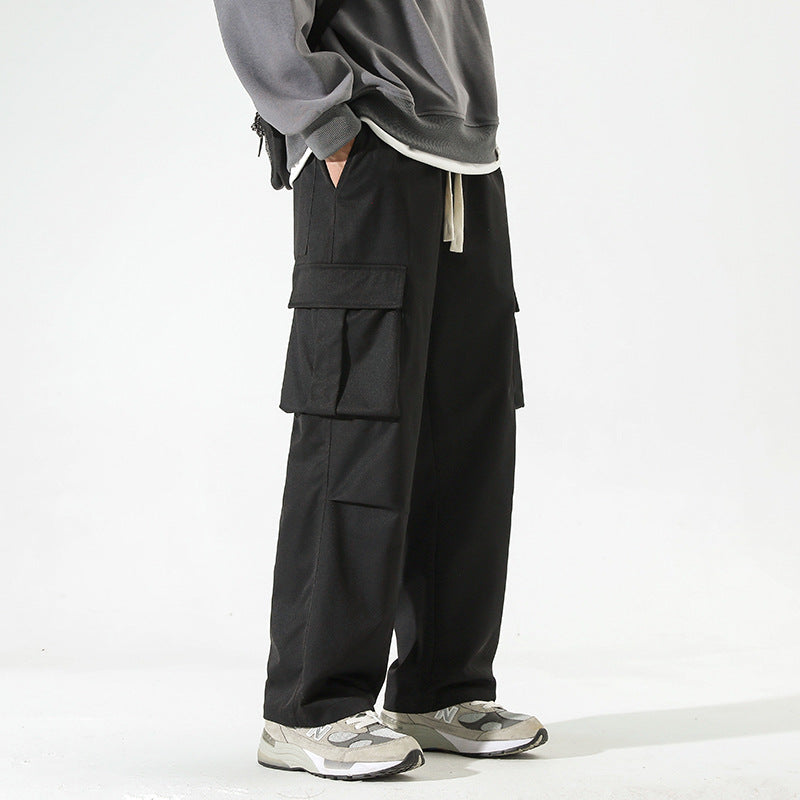 Men's Straight Multi-Pocket Casual Pants - Comfortable Everyday Wear