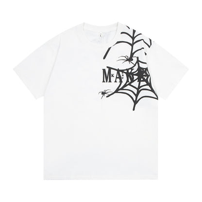 Dark Spider Web Printed Short Sleeve T-Shirt for Men | Edgy & Stylish