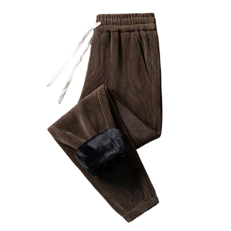 Men's Corduroy Plush Sanitary Pants - Warm & Comfortable Winter Wear