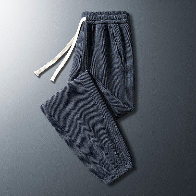 Men's Corduroy Plush Sanitary Pants - Warm & Comfortable Winter Wear